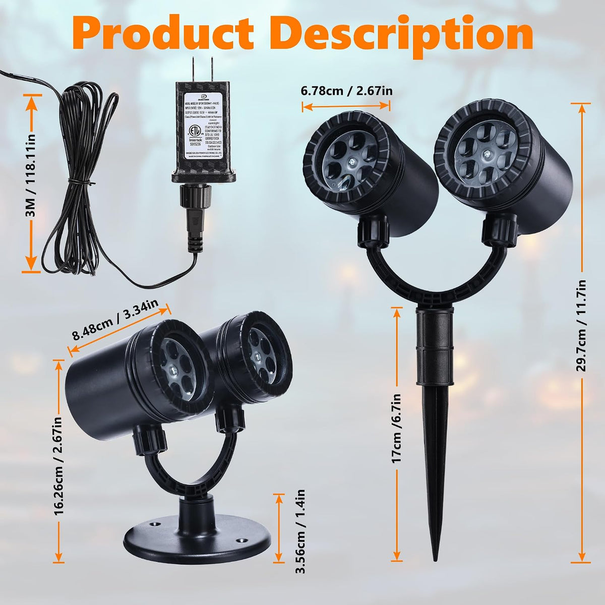Halloween Double-Head Projector β Ghost, Pumpkin & Skeleton Lights