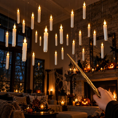 Floating LED candles controlled by the magic wand remote