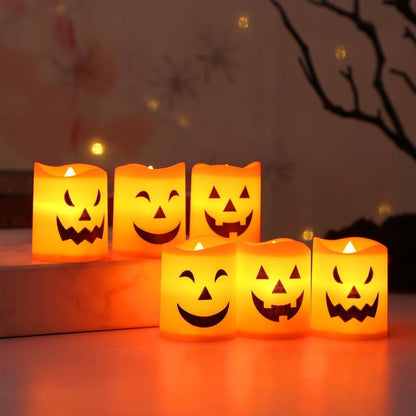 Halloween Pumpkin LED Candles – 6 Pack