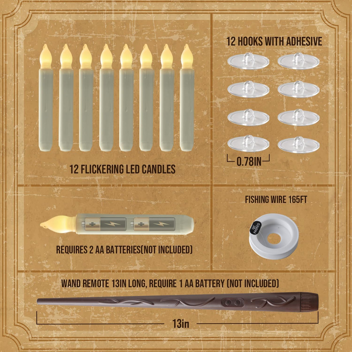 Floating candles kit contents and specifications