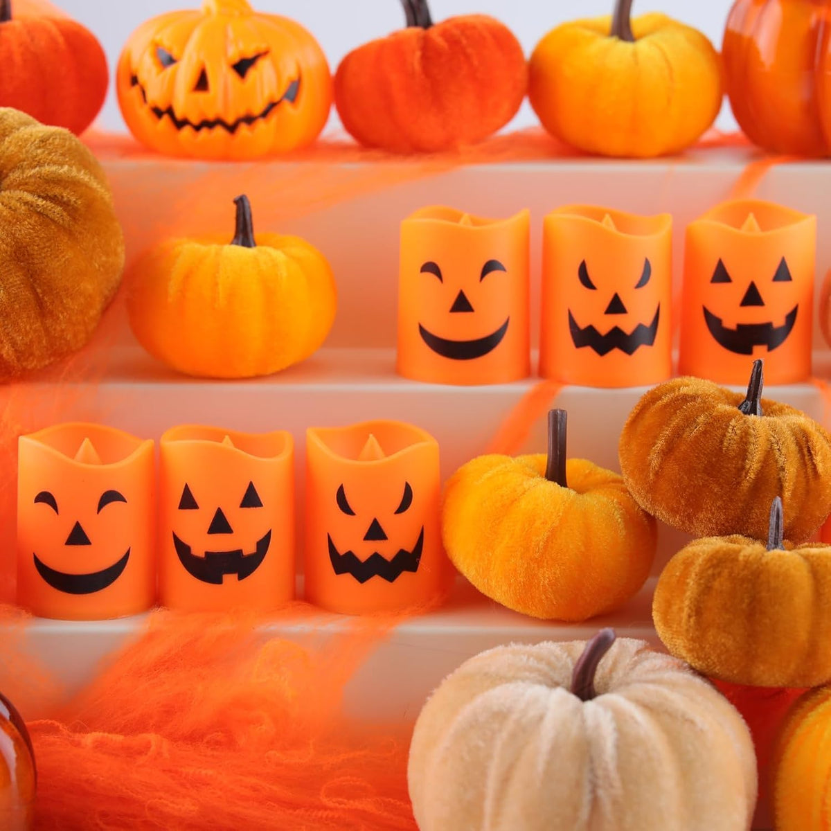 Halloween Pumpkin LED Candles – 6 Pack