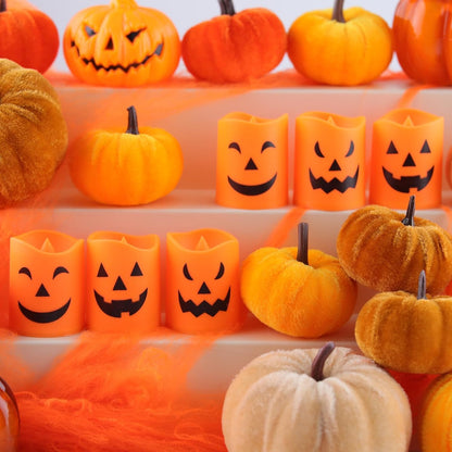 Halloween Pumpkin LED Candles – 6 Pack